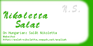 nikoletta salat business card