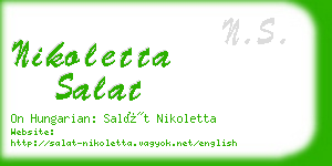 nikoletta salat business card